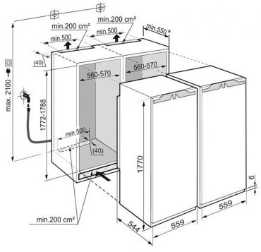 Refrigerador de embutir - Liebherr - SBS 19H1 
